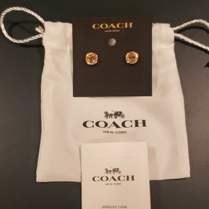 BNWT Coach Rose Gold Rhinestone Earrings